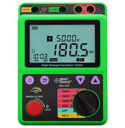 ?，?AS3125F數(shù)字兆歐表 高壓絕緣電阻表 5000V電子搖表測(cè)試儀