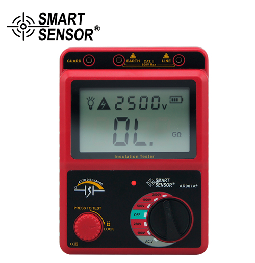 ?，?AR907A+數(shù)字高壓兆歐表 電子搖表 2500V兆歐表 絕緣電阻表